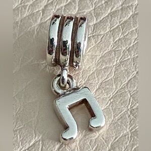 Authentic Pandora Silver Music Note Dangle Charm ~Retired